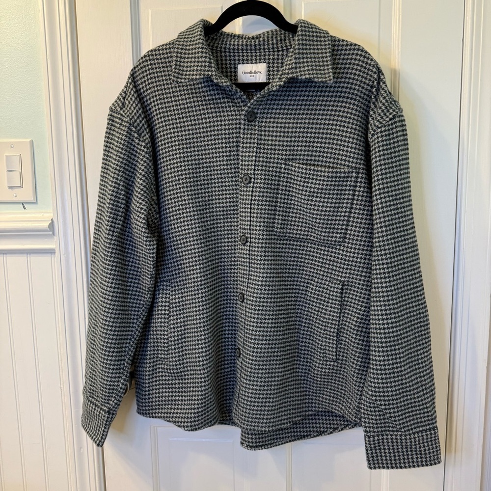 Goodfellow & Co Black and White Houndstooth Flannel Shirt/Jacket